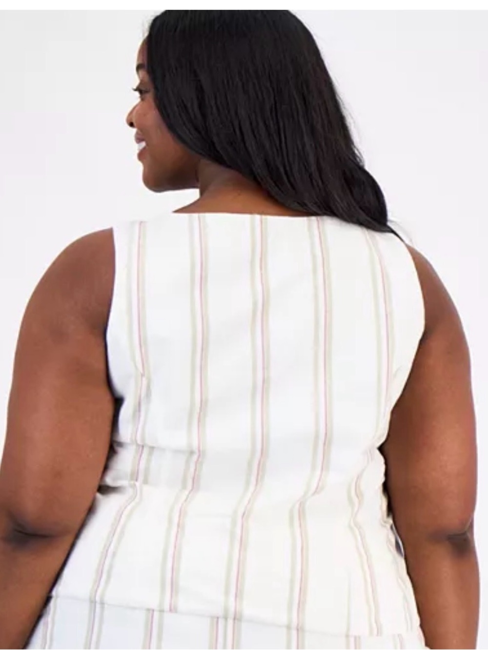 Sleeveless White Stripe Tank Top 2 xl